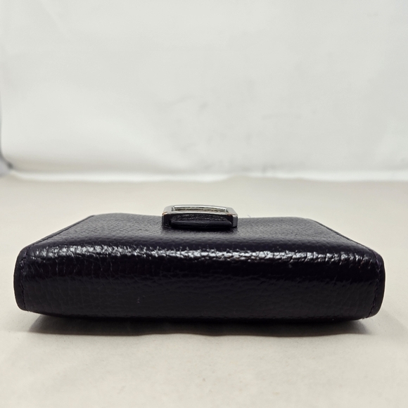 Vintage Italian Fiocchi Women Wallet Deep Purple Leather Fit In Hand Snap Close - Picture 2 of 10